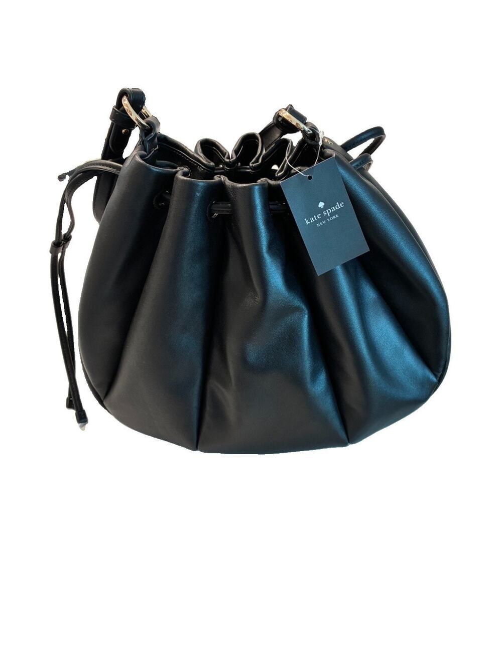 NWT Kate Spade Pinch Large Shoulder Bag Black Smooth Leather KN639 MSRP $459